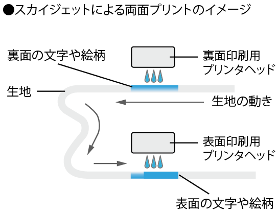 布地への両面印刷のイメージ